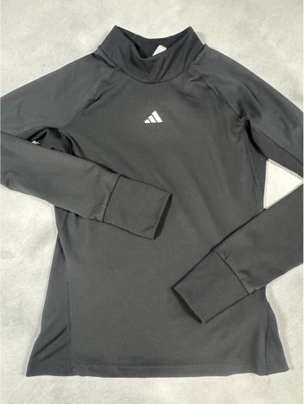 Adidas Black Mock Neck Long Sleeve Training Top Performance Athletic, men’s M
